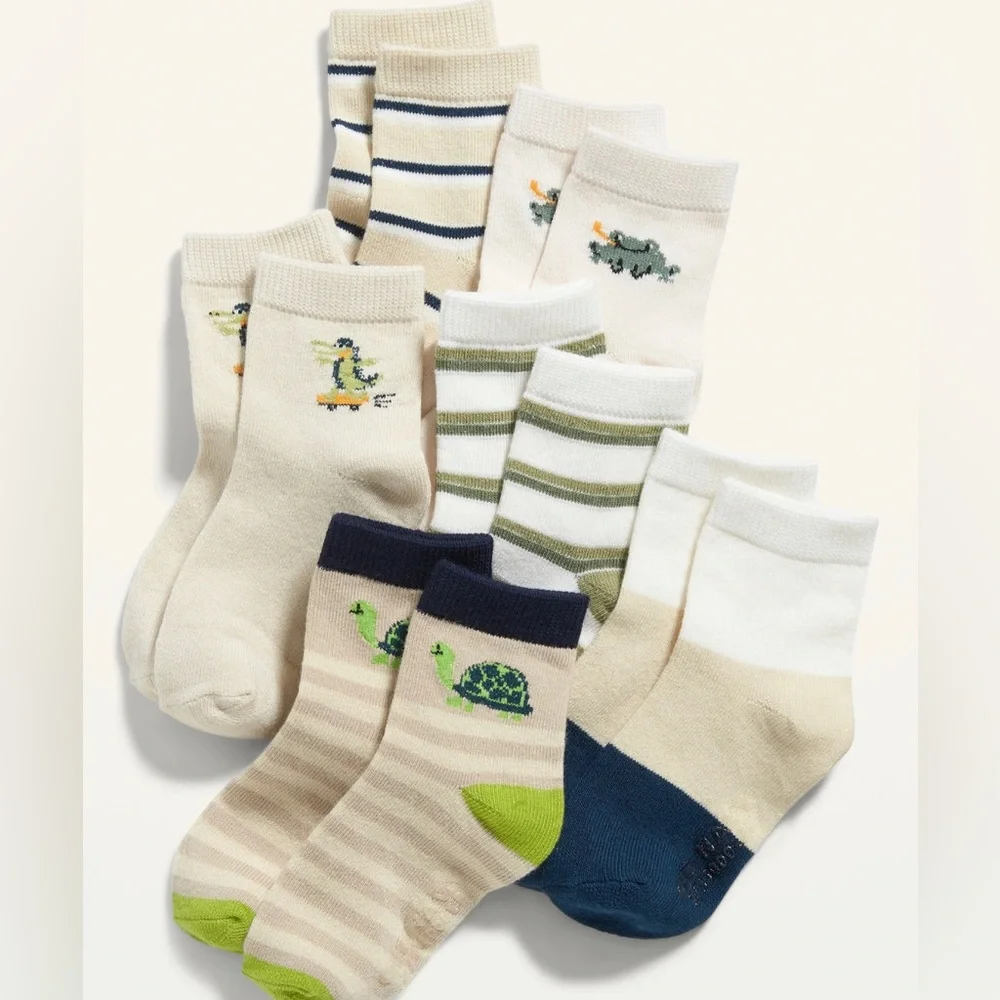 OLD NAVY Unisex Crew Socks 6-Pack for Toddler